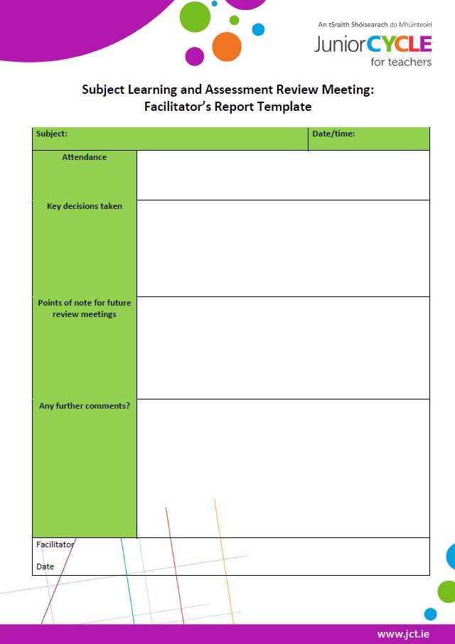 Facilitator's Report for SLAR Meeting