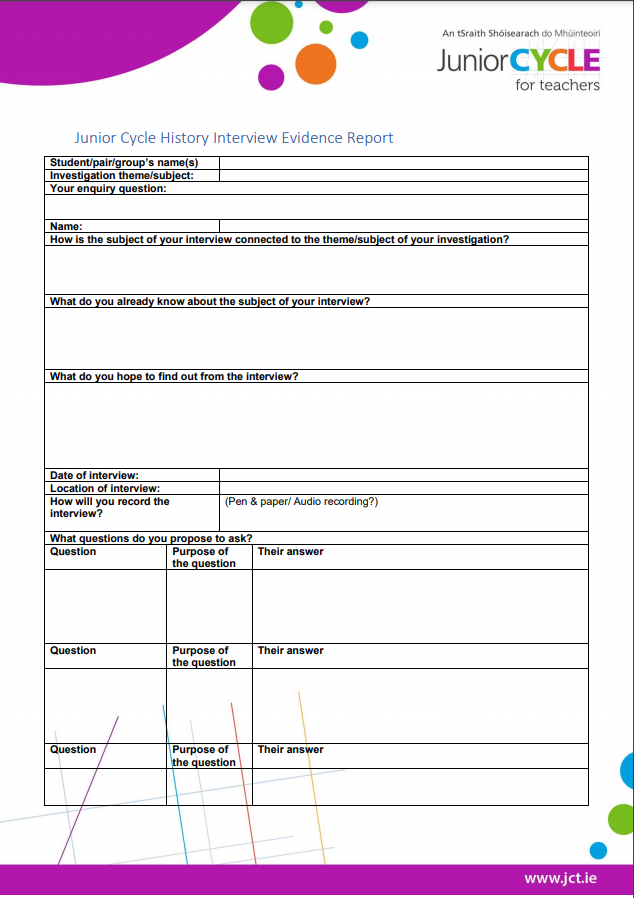 Junior Cycle History Interview Evidence Report.pdf