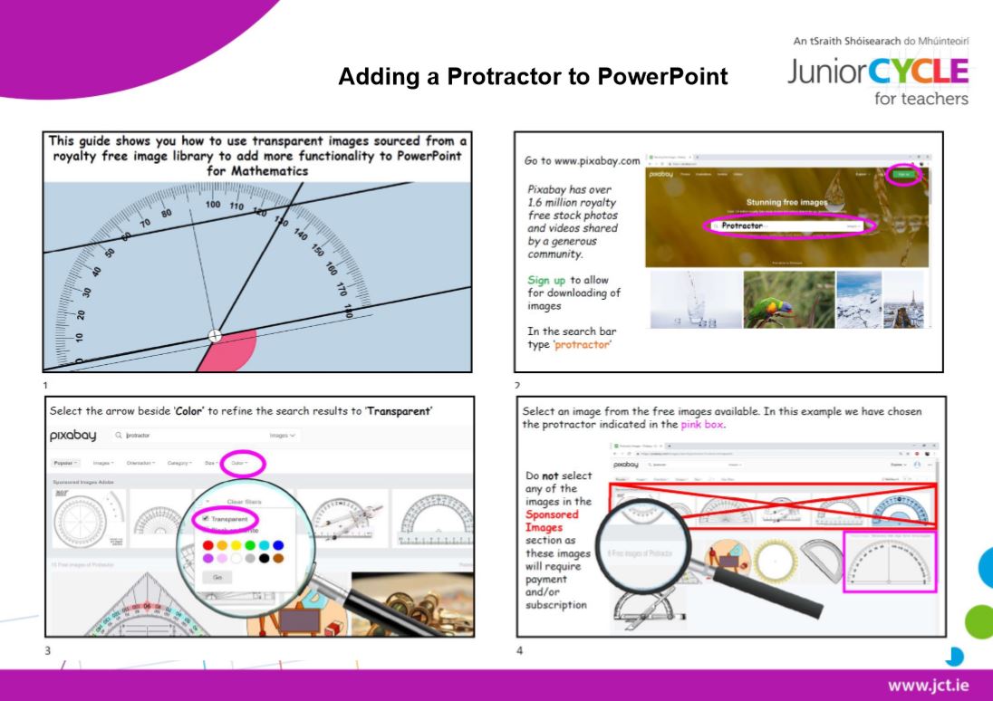 Step by Step Guide to Add a Protractor to a Presentation