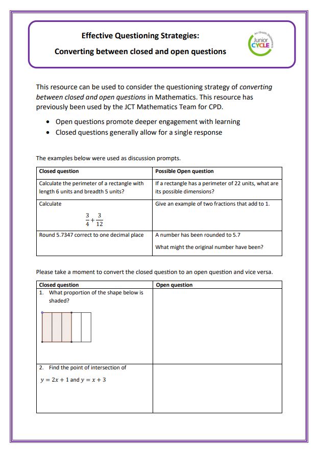 Converting Between Closed and Open Questions