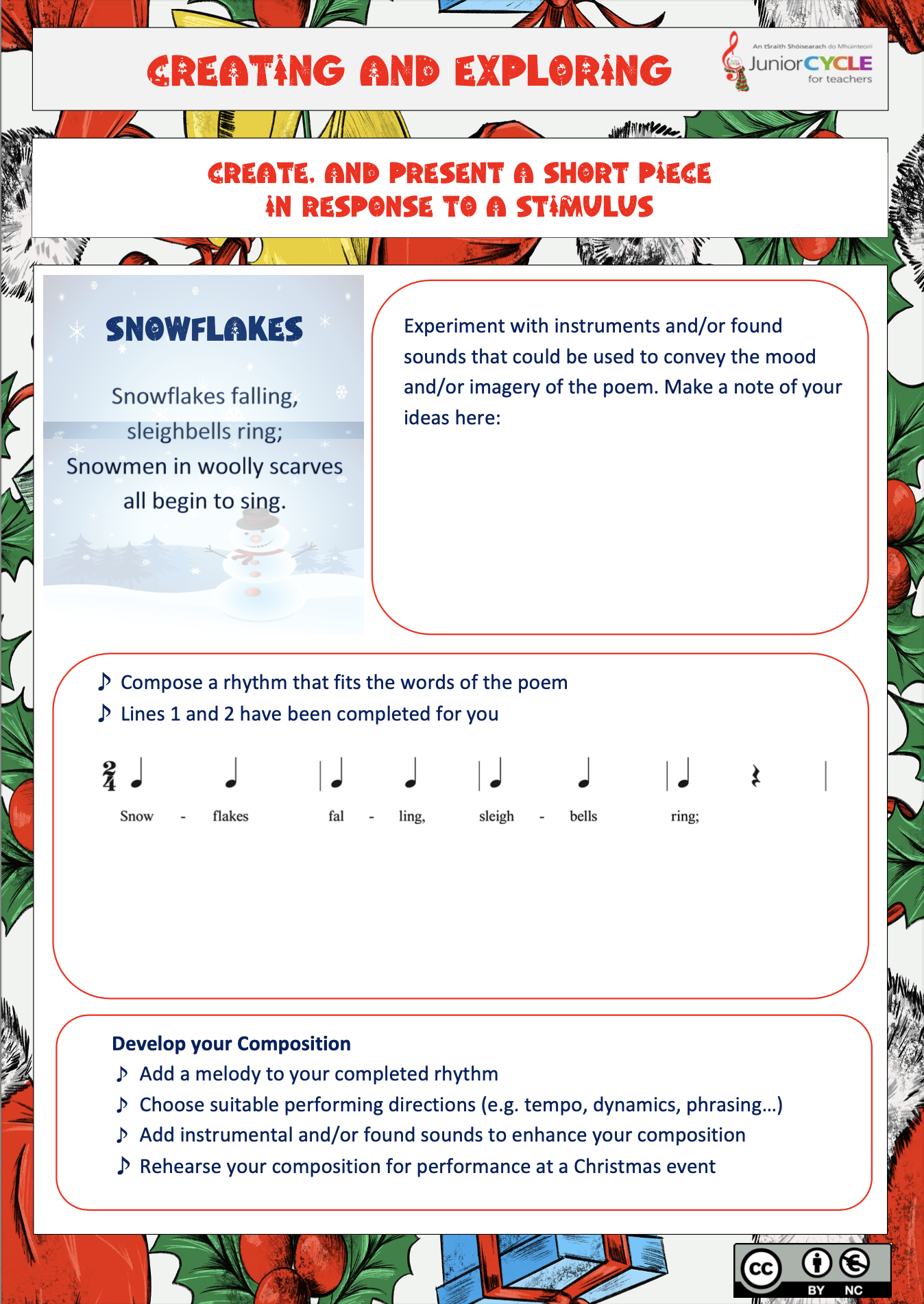 Creating and Exploring - Response to a Stimulus