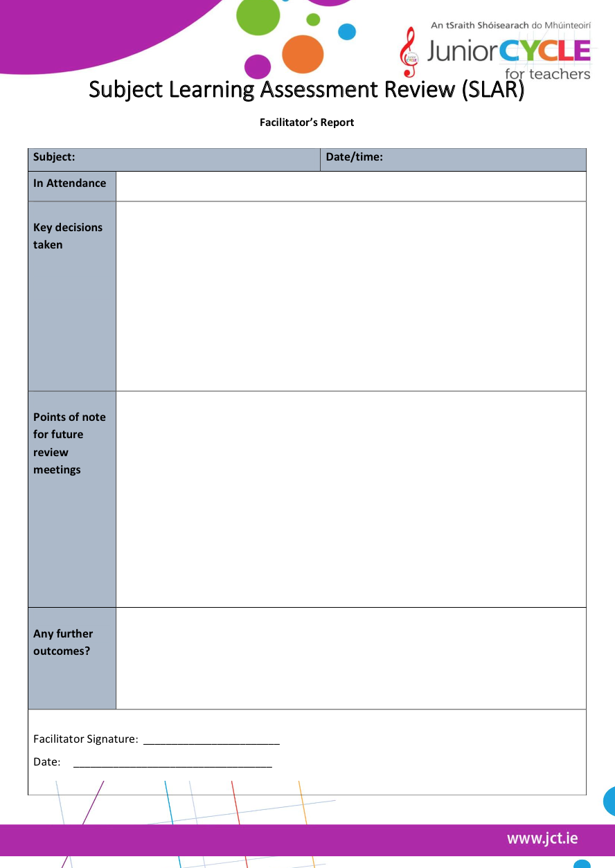 Facilitator's Report Template