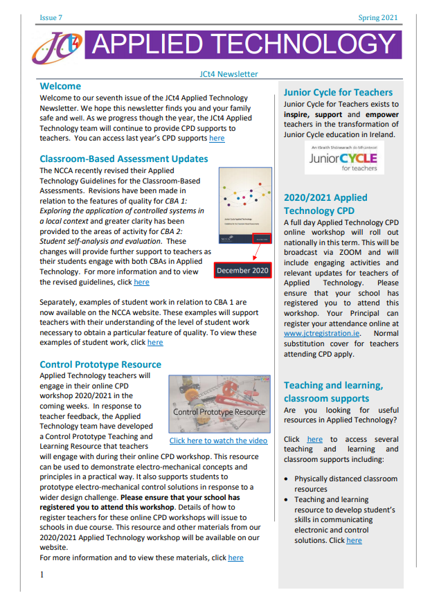 Applied Technology Newsletter Spring 2021