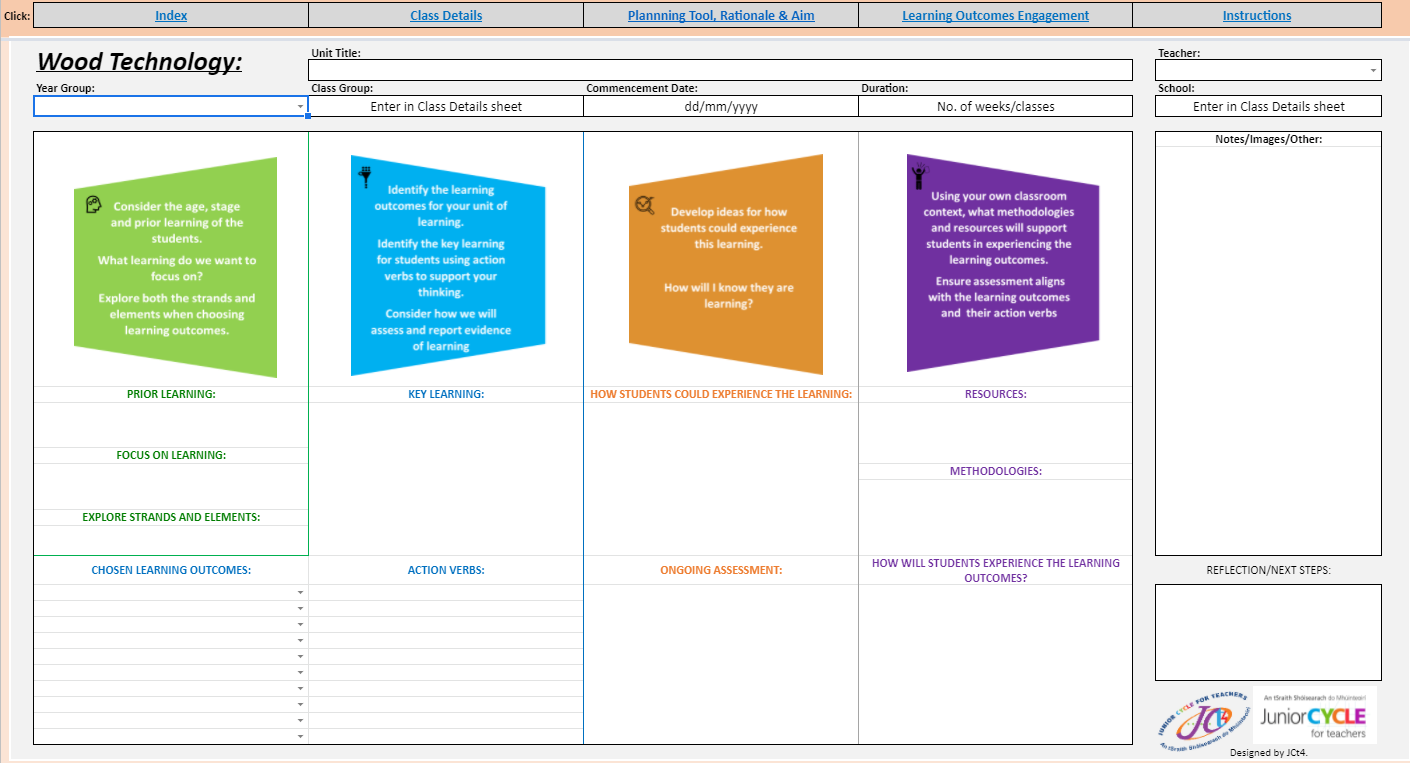 Wood Technology Google Sheets Digital Planner